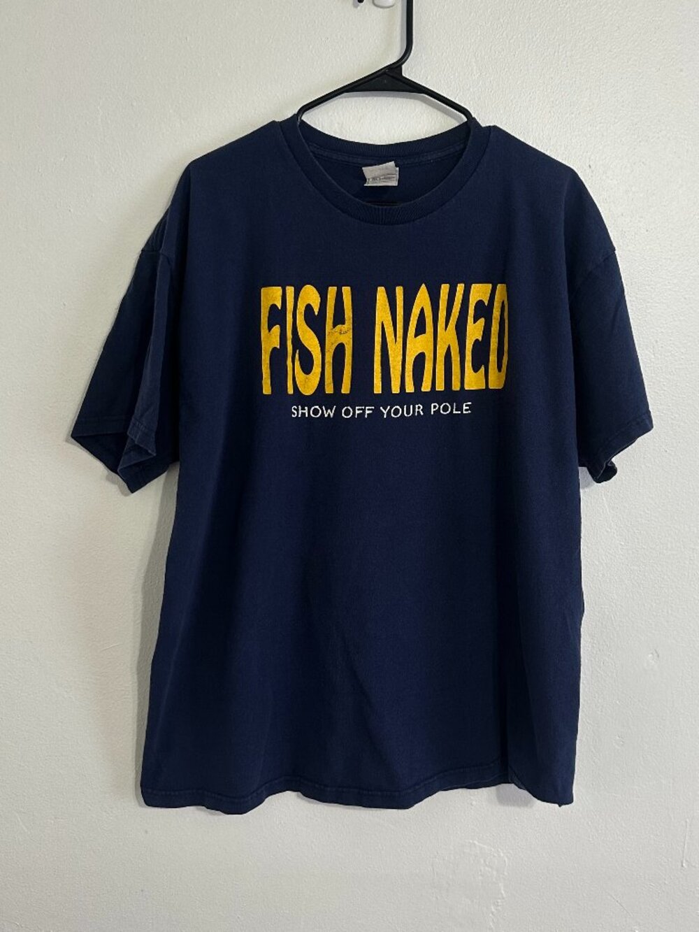 Vintage Y2K Fish Naked Fishing Graphic Tee 2XL
